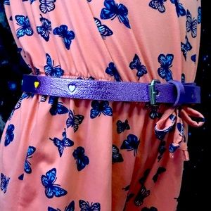 Girls (5T-6x+) 30 inch Metallic Purple Belt